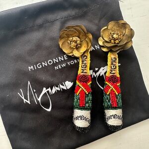 Mignonne Gavigan Champagne Beaded Drop Earrings
